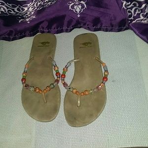 ROCKET DOG beaded flip flops